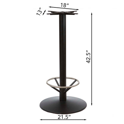 24 x 24" Melamine Board Bar Height Cafe Table with Footrest, Dark Walnut Color #J0HM2424WN