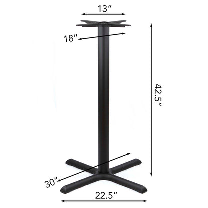 H42" Bar Height Cross Cast Iron Table Base #JK3029H