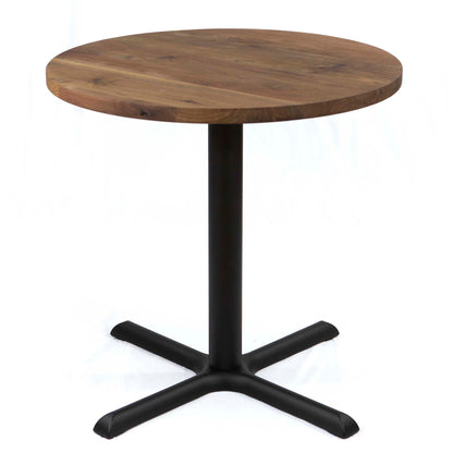 cast iron table base with black walnut round top 30"