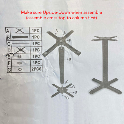 Cross Cast Iron Table Base #JK3029