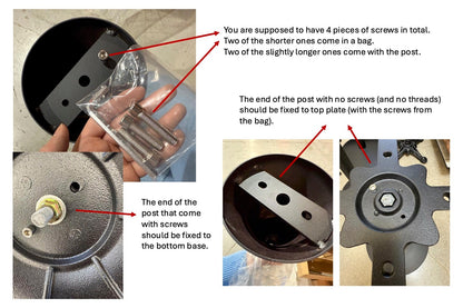 3 parts pedestal cafe table base assembly instruction