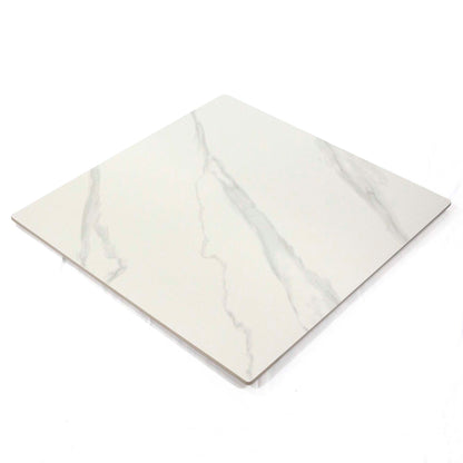 White marble-patterned tile on a white background