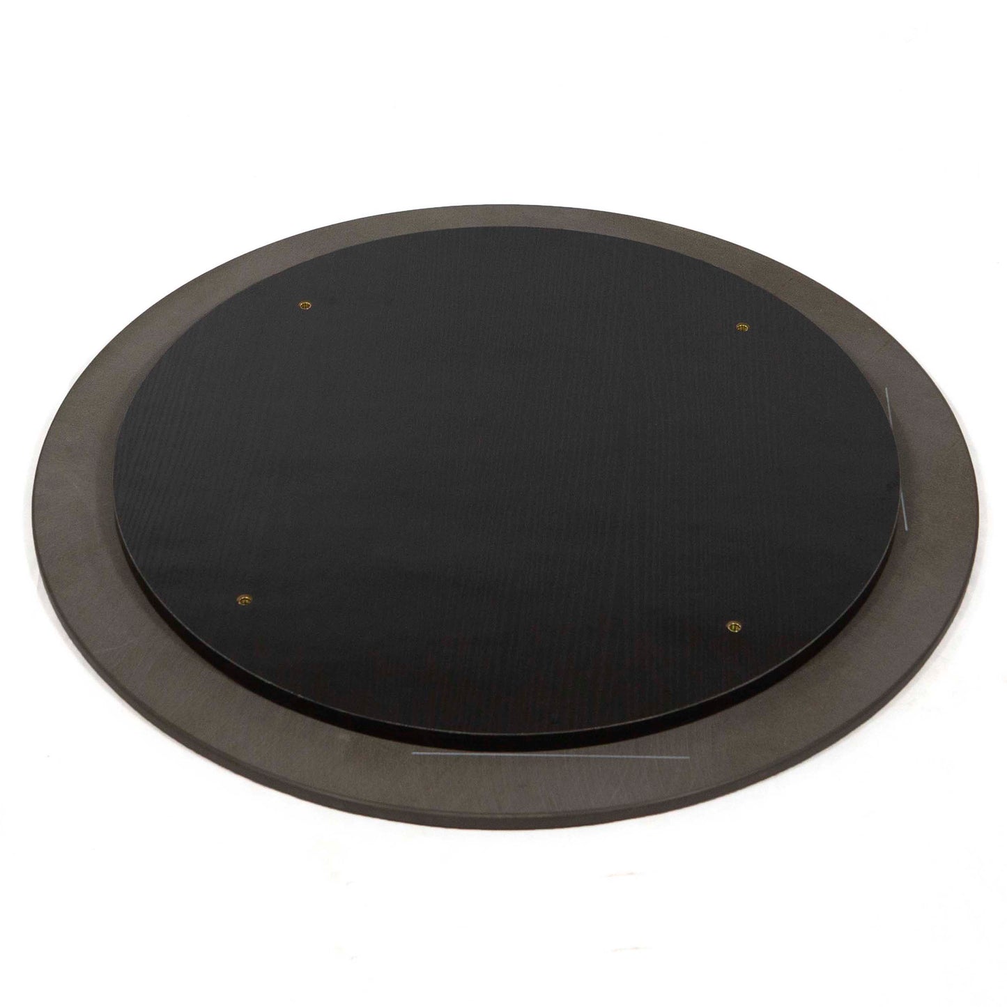 back side of Round black stone table tops