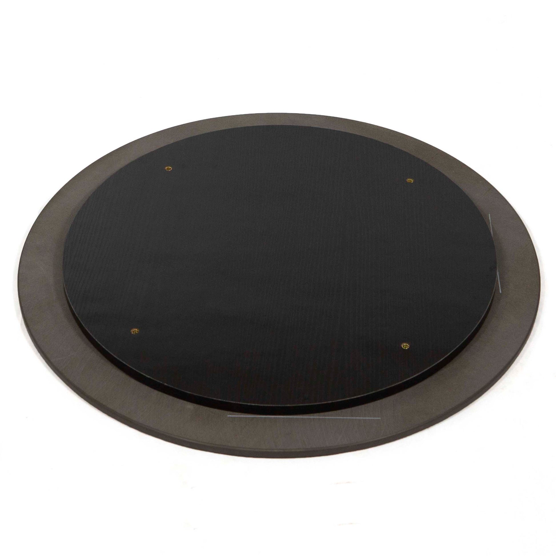 back side of Round black stone table tops
