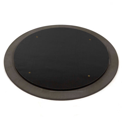 back side of Round black stone table tops