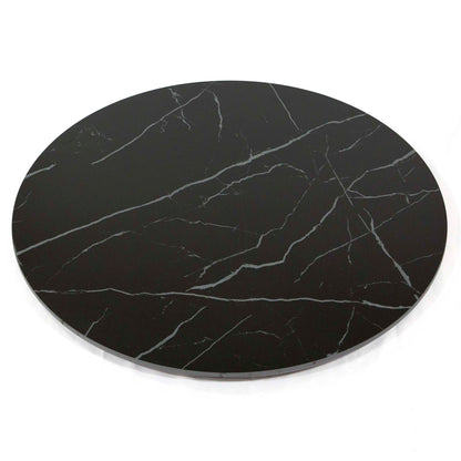 30" round black sintered stone table tops