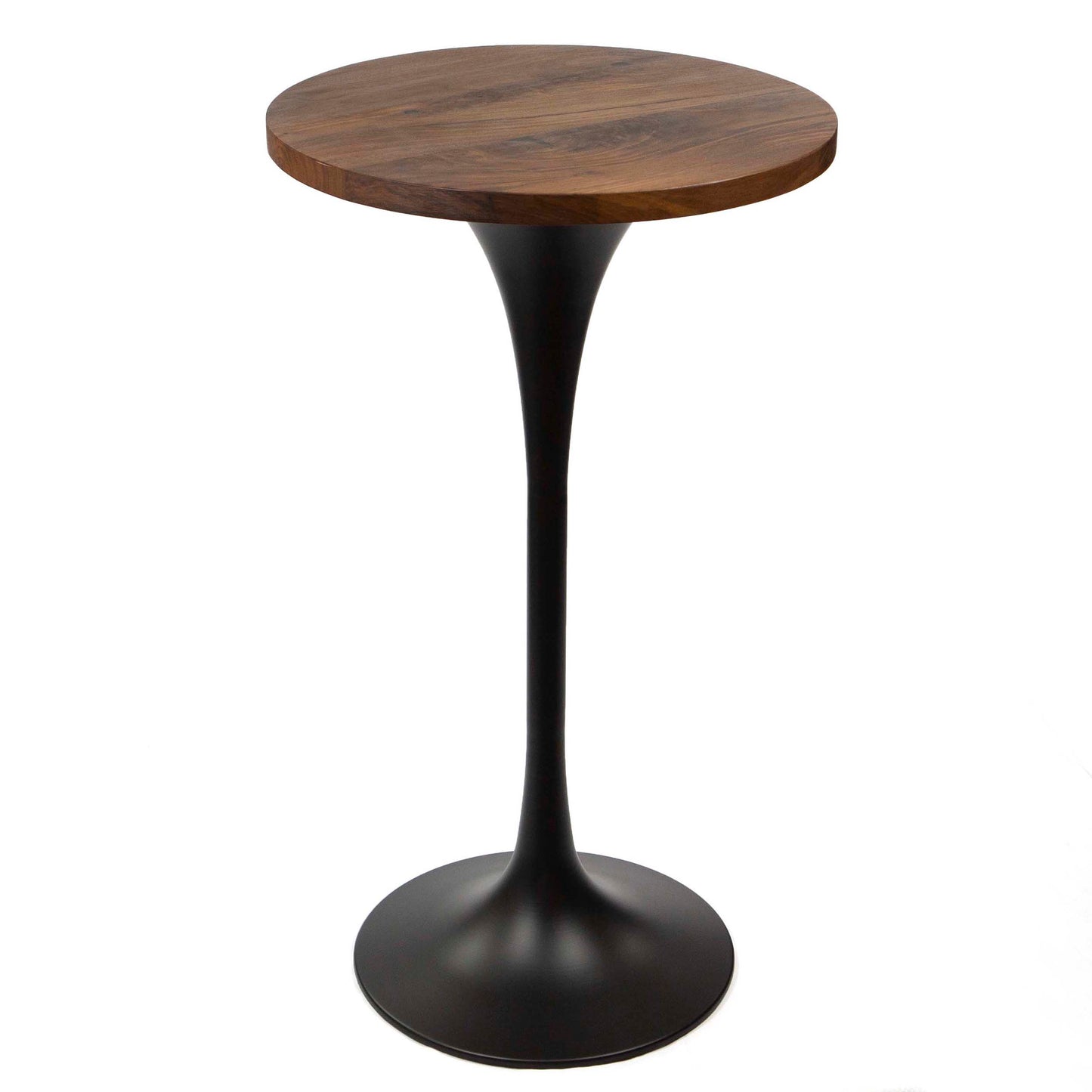 24" round solid black walnut bar height bistro table