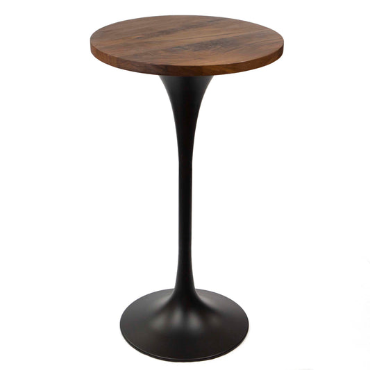 24" round solid black walnut bar height bistro table