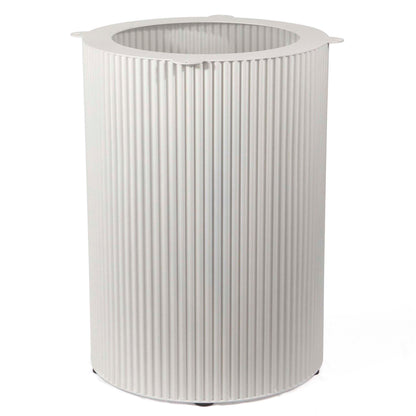 white fluted round dining table base