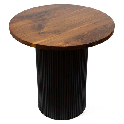 30" round solid black walnut cafe bistro table