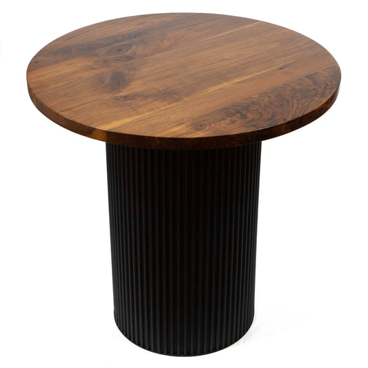 30" round solid black walnut cafe bistro table