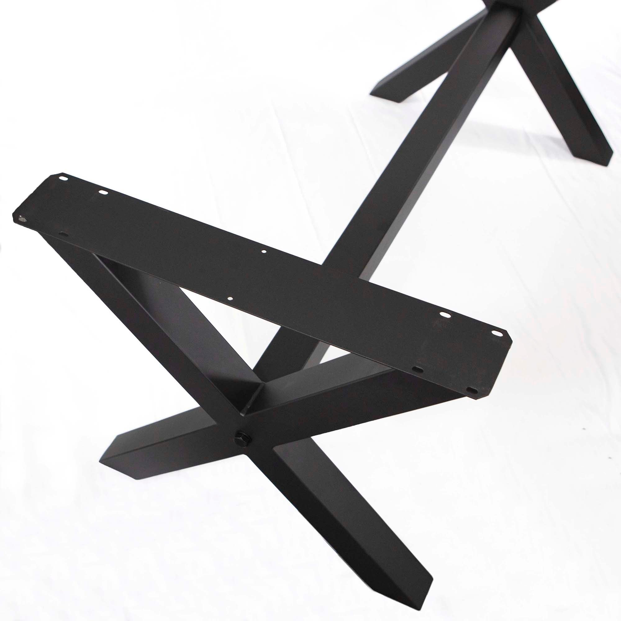 X-Shaped Dining Table Base w/Stretcher, #SS024 – Rusty Design Dallas