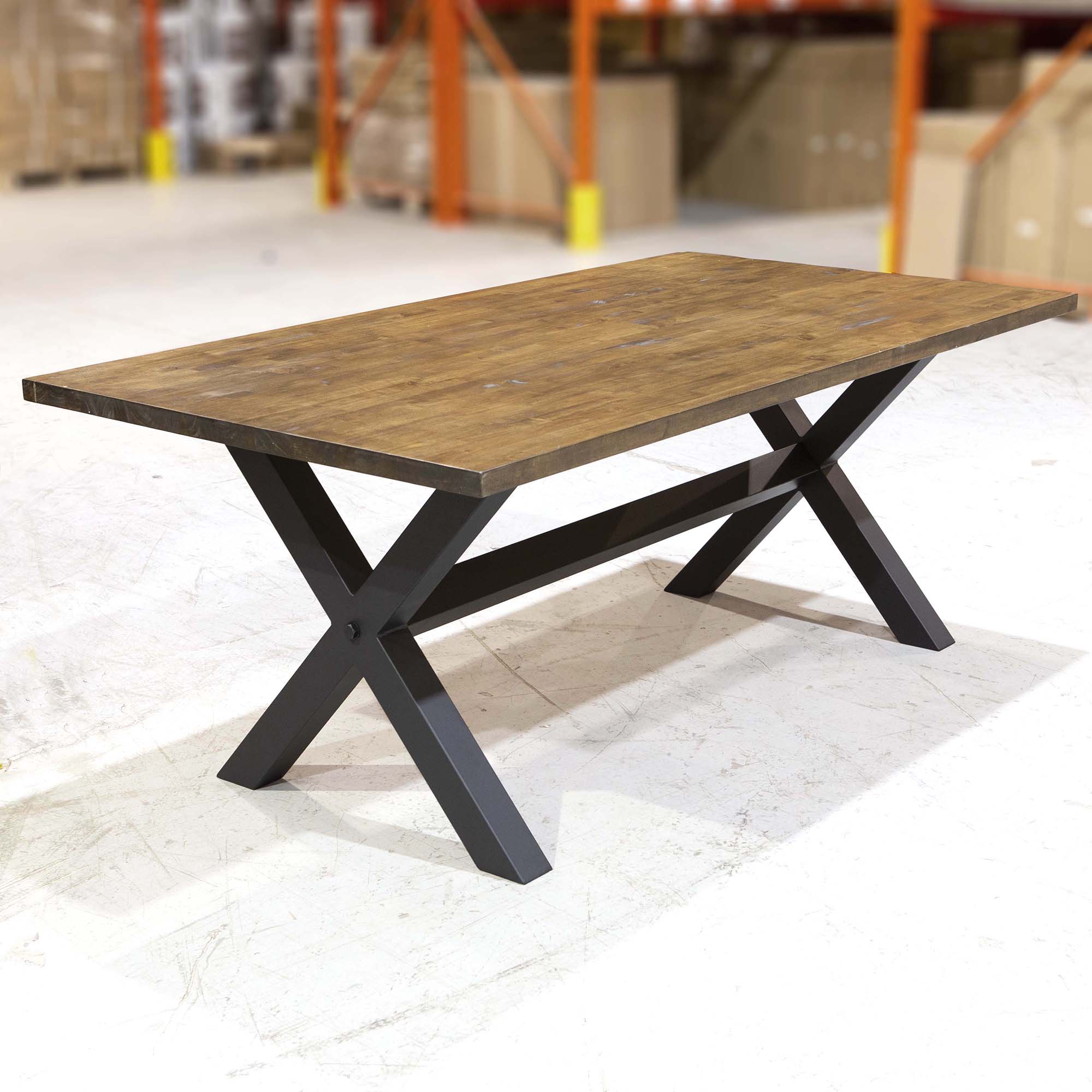 X-Shaped Dining Table Base w/Stretcher, #SS024 – Rusty Design Dallas