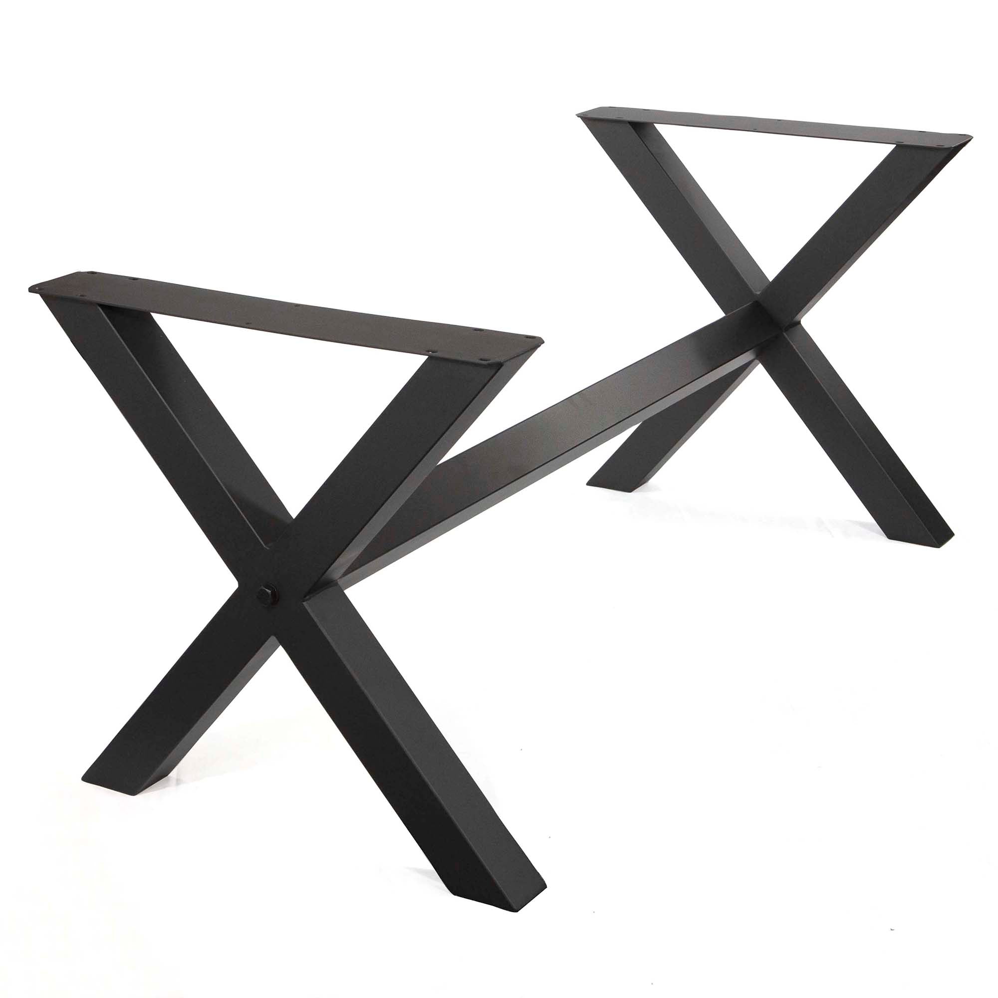 X-Shaped Dining Table Base w/Stretcher, #SS024 – Rusty Design Dallas
