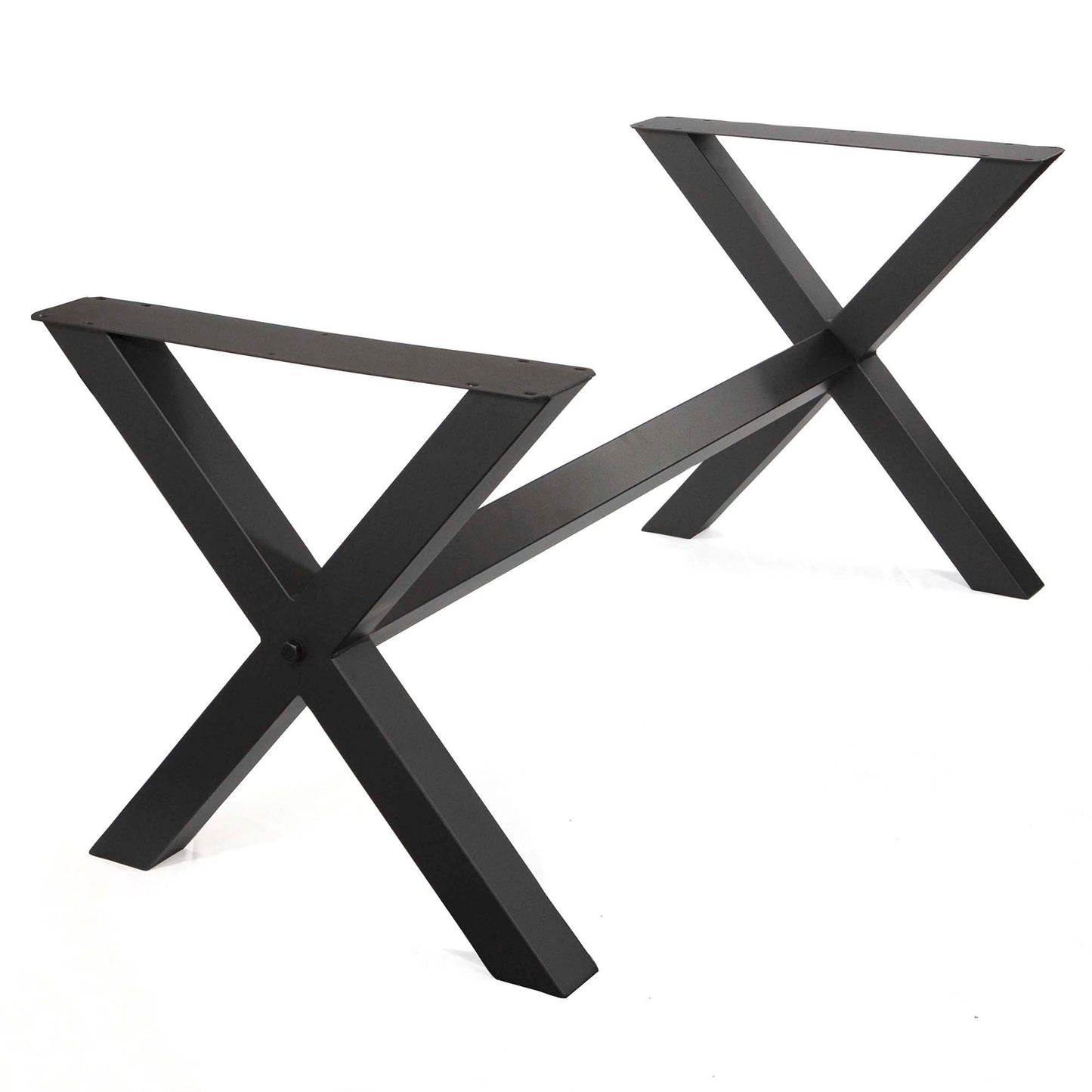 SS024 X-shaped dining table base with stretcher cross bar