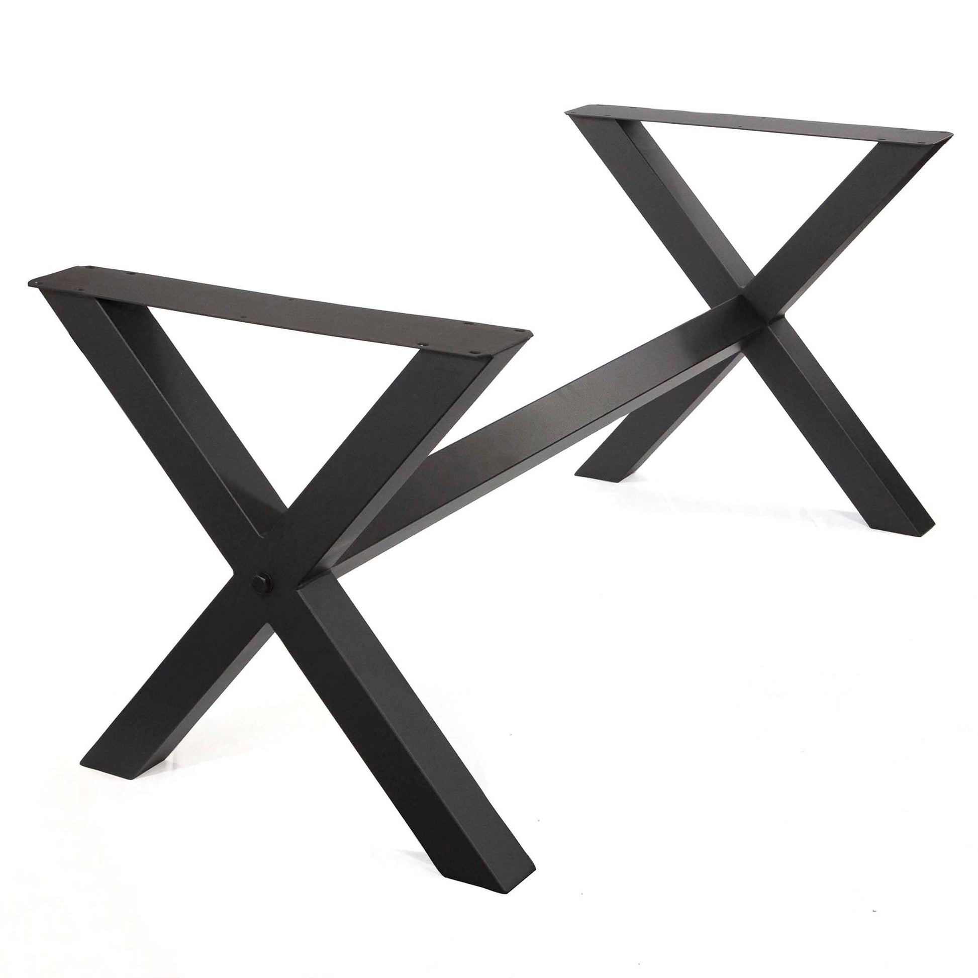 SS024 X-shaped dining table base with stretcher cross bar