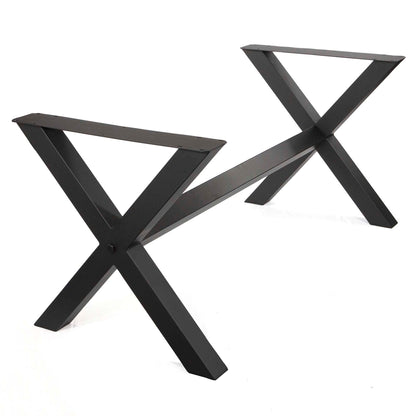 SS024 X-shaped dining table base with stretcher cross bar
