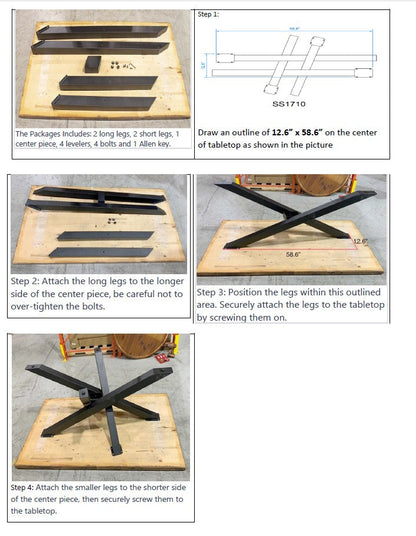 Installation of SS1710 dining table legs