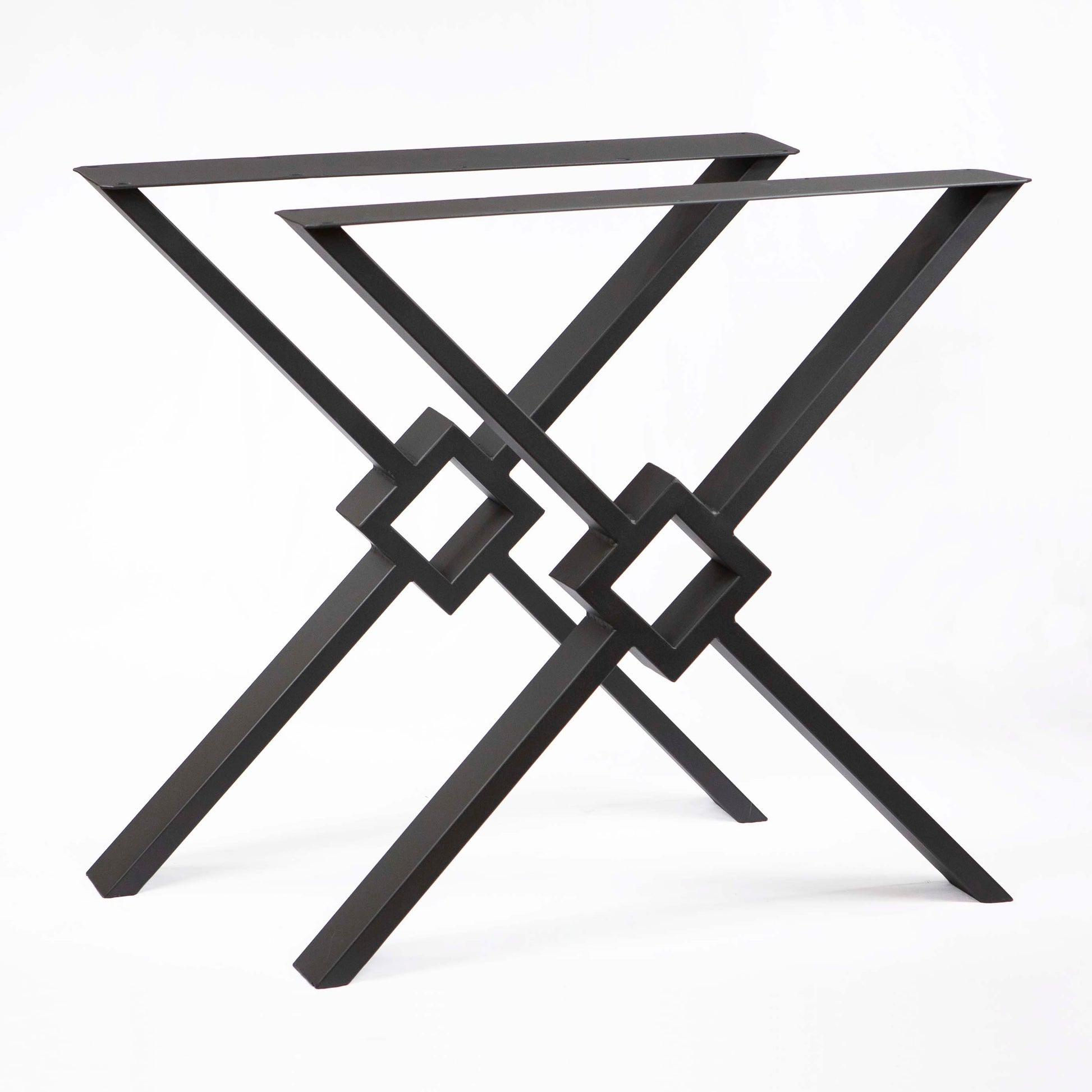 Modern X-shaped dining table legs - Rusty Design USA