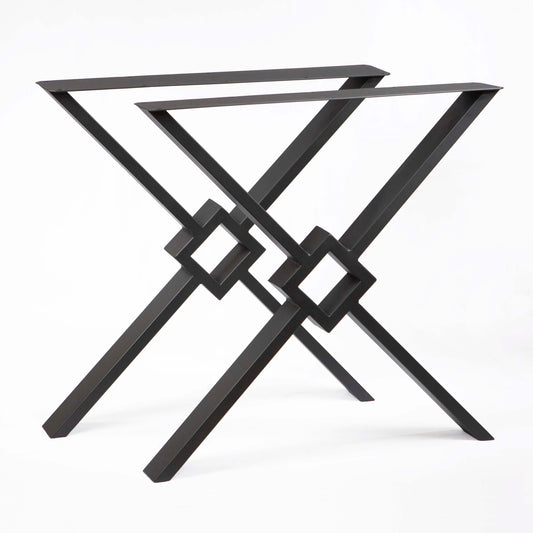 Modern X-shaped dining table legs - Rusty Design USA