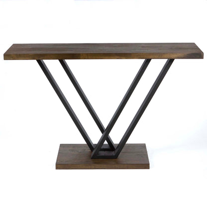 V shaped entryway console table base
