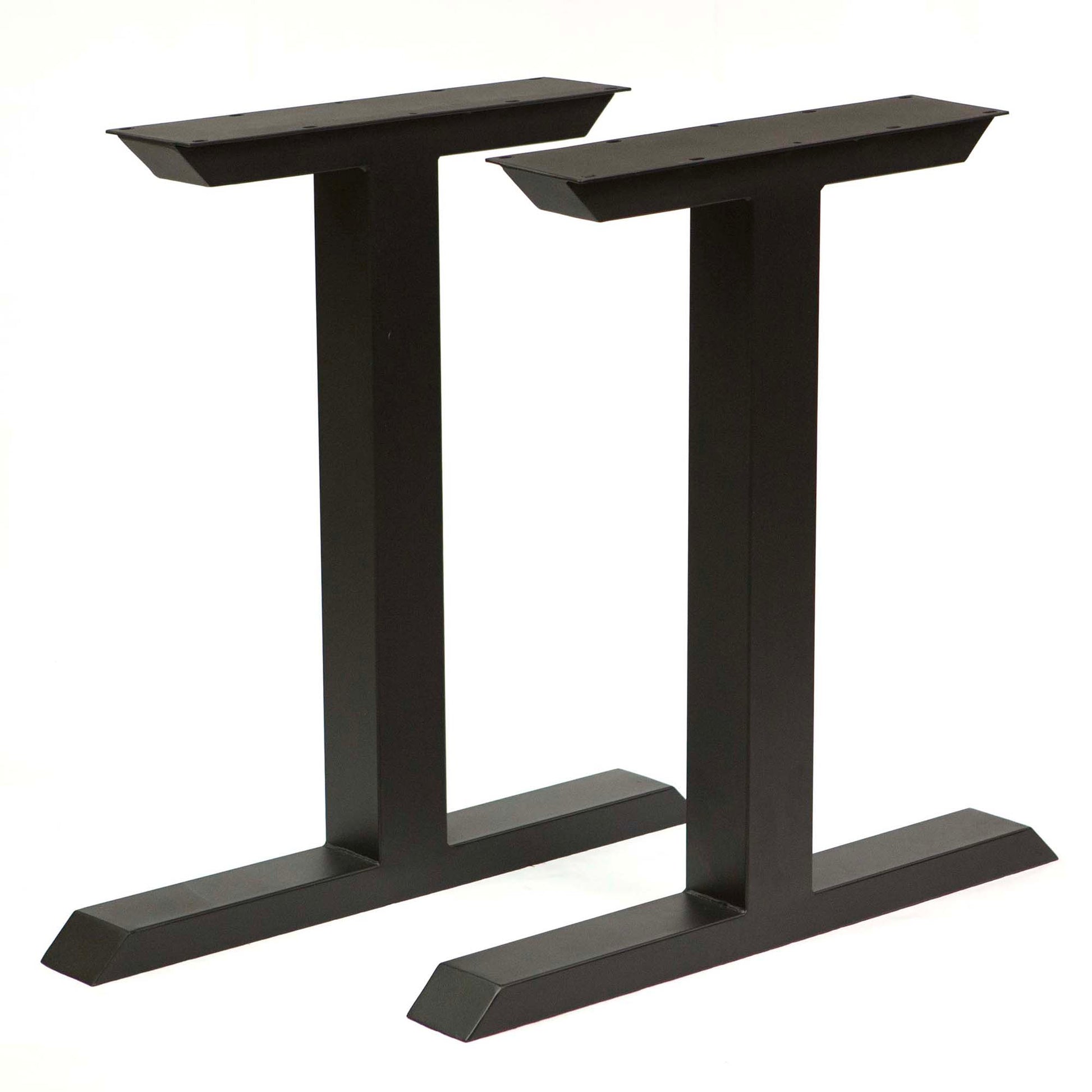 metal dresser legs Table 28 inch Height x 17.7 inch Wide with Adjustable Protector Feet, Industrial & Rustic Style Heavy Duty Metal Furniture Legs for Desk/Table, (Bear Up to 800lb), Black, Set your furniture leg Tee Shape Dining Table legs,