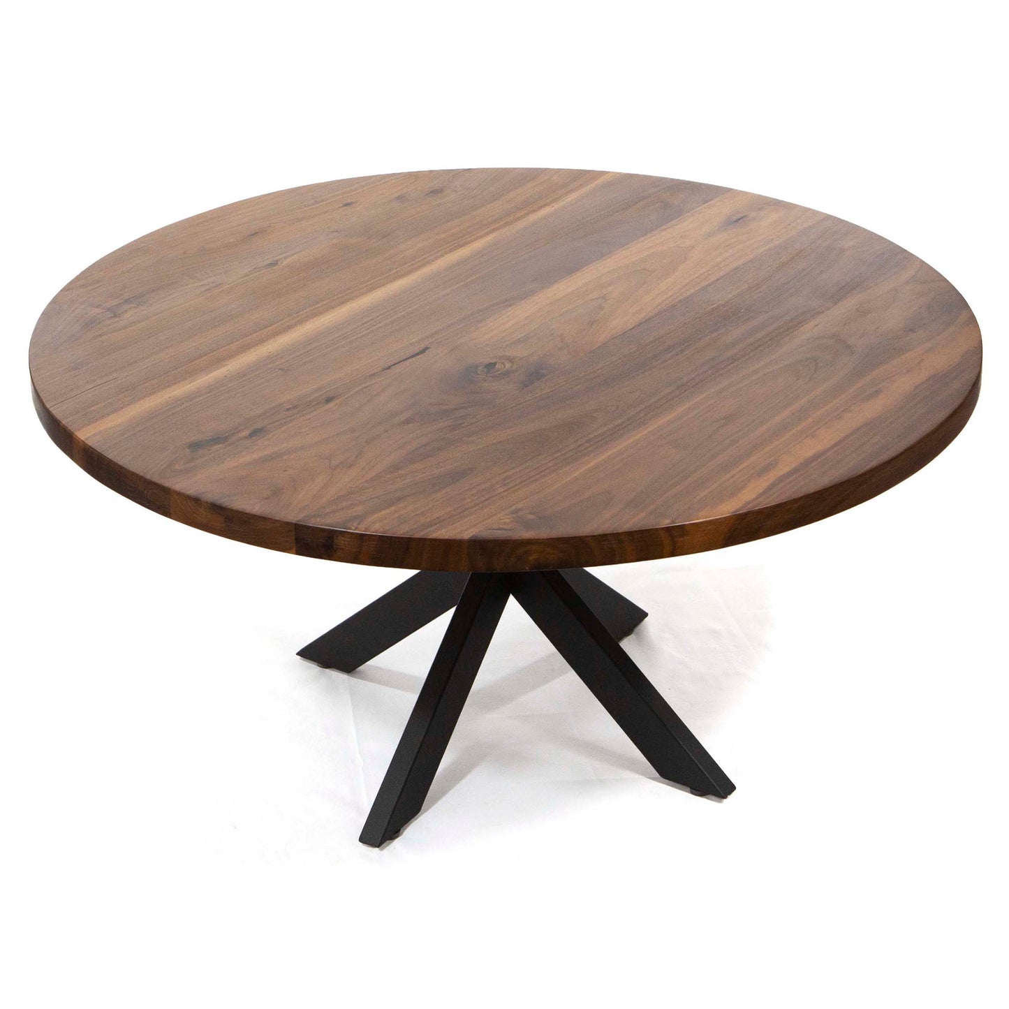 36" black walnut coffee table with starburst table base