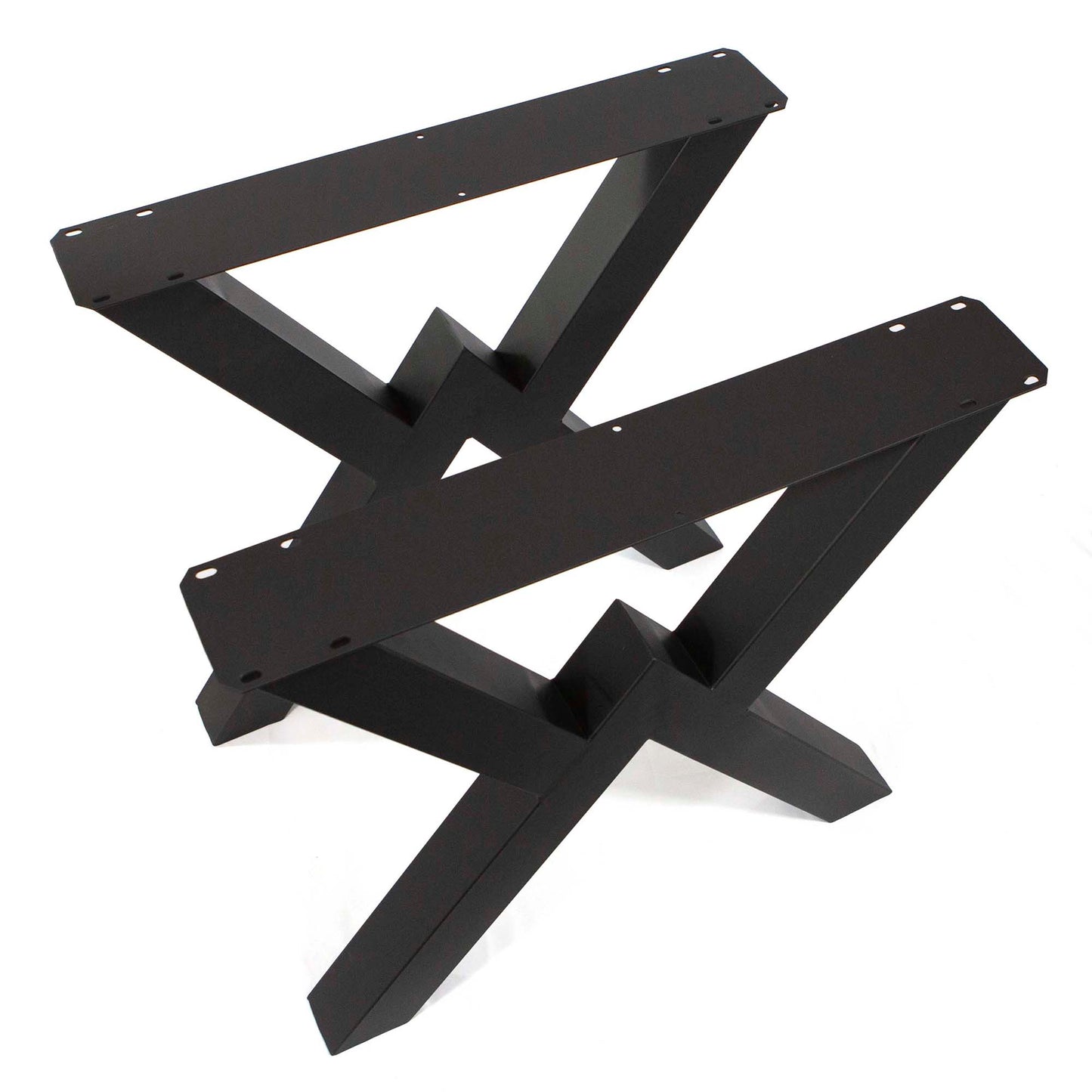 Black metal bracket on a white background