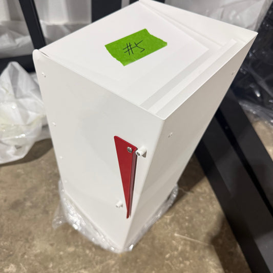 Clearance #5 | White Regular Size Post-Mounted Mailbox, Contemporary Design #HC101