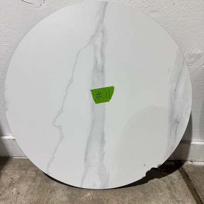 Clearance #11 | 24" Round Sintered Stone Restaurant Table Top, White Color #KED24-W