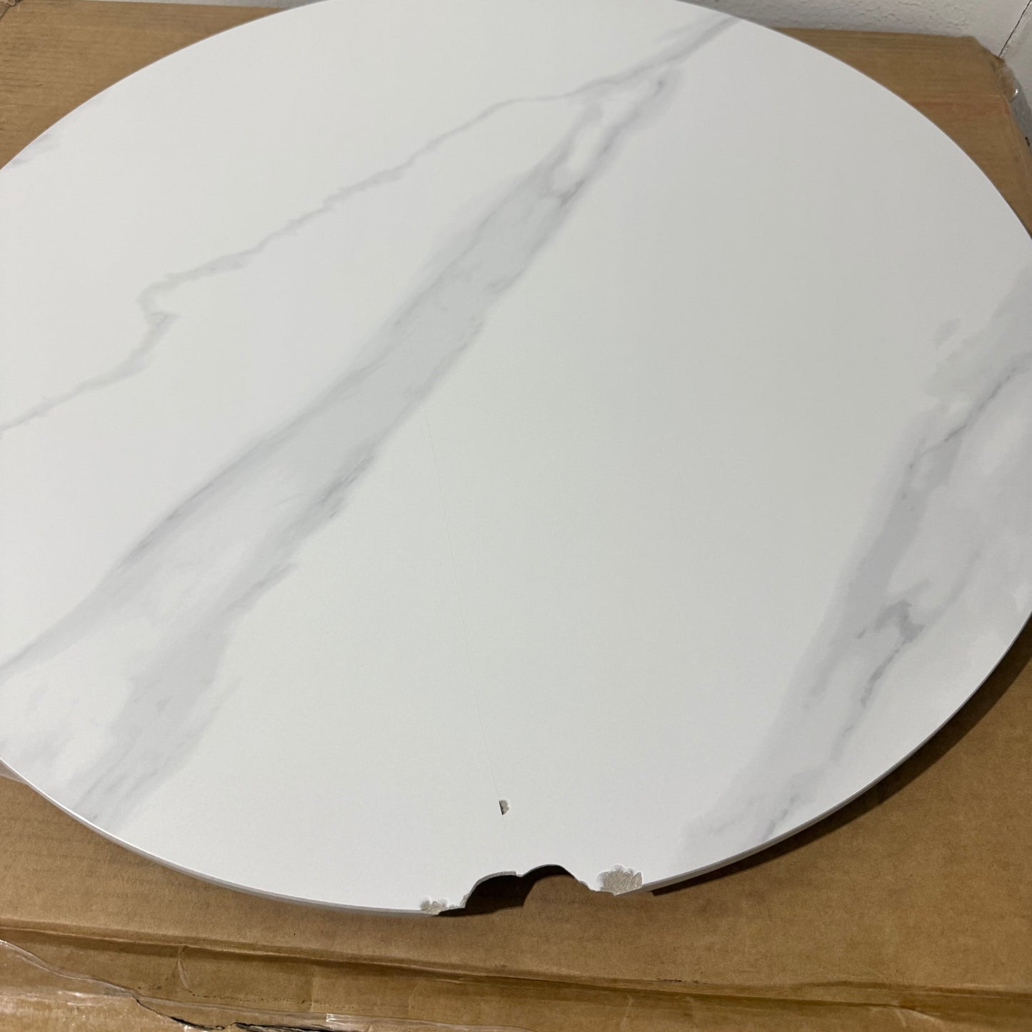 Clearance #11 | 24" Round Sintered Stone Restaurant Table Top, White Color #KED24-W
