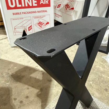 Clearance #12 | Metal Bench Leg Base, 1 Pair, X Shape #W5037E