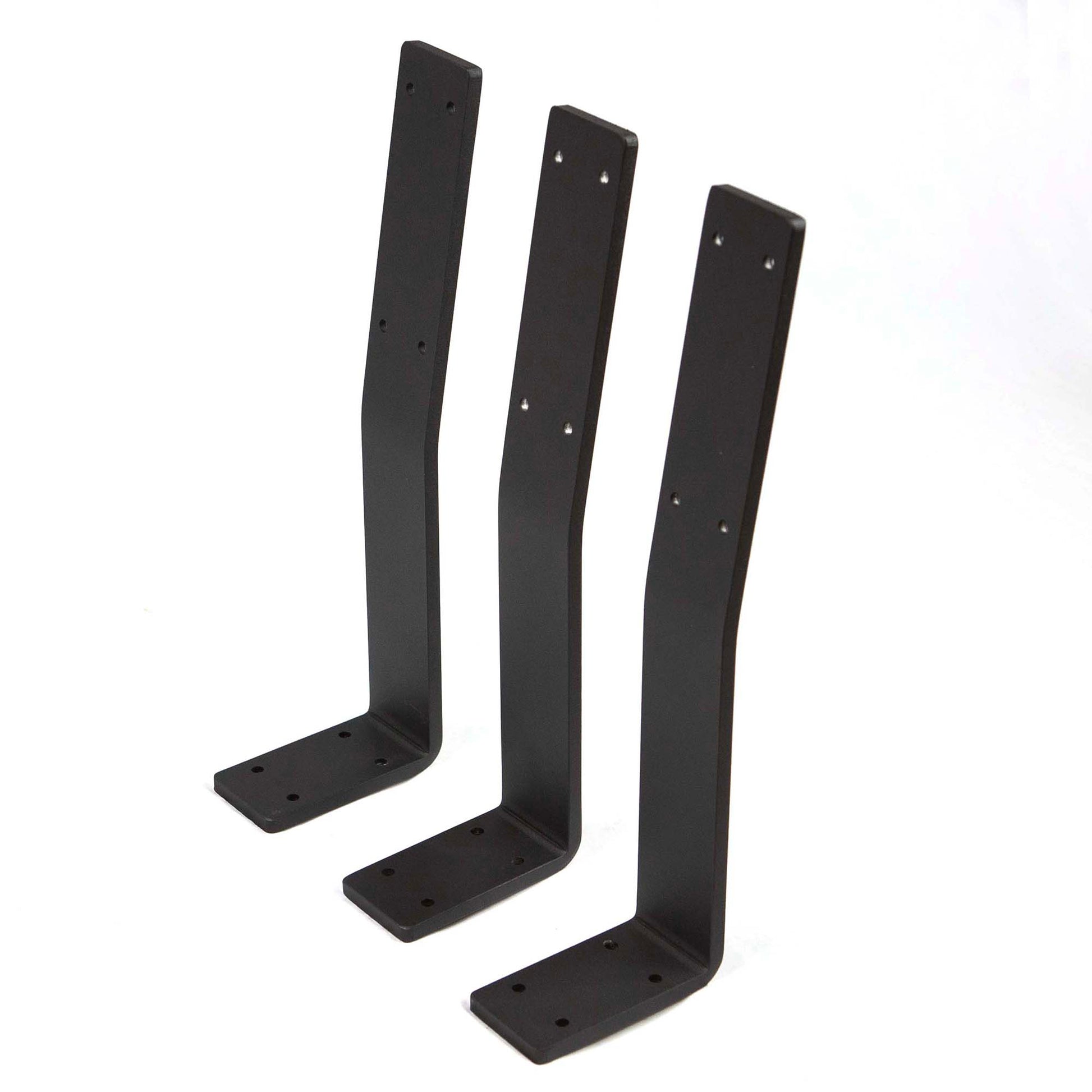 Rusty Design aluminum bench backrest brackets set of three with curved profile