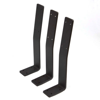 Rusty Design aluminum bench backrest brackets set of three with curved profile