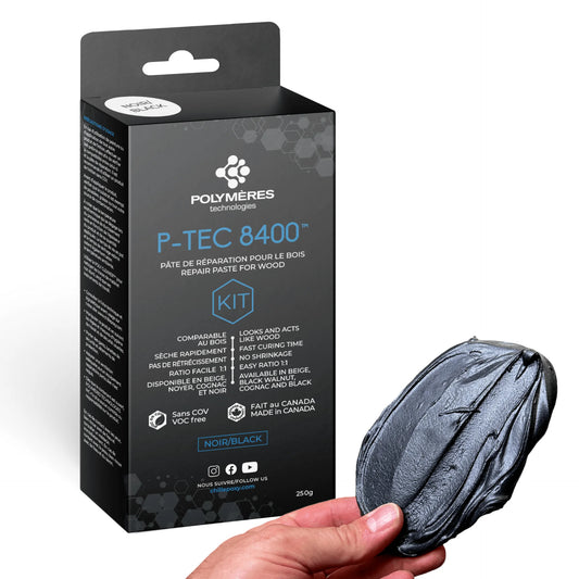 Wood Repair Filler (Color : Black) | Quick Drying & Easy Sanding | Food Safe | Weather-resistant | P-TEC 8400
