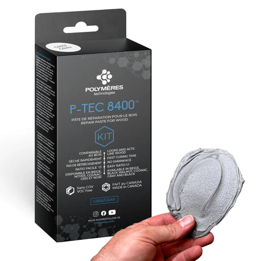 Wood Repair Filler (Color : Gray) | Quick Drying & Easy Sanding | Food Safe | Weather-resistant | P-TEC 8400