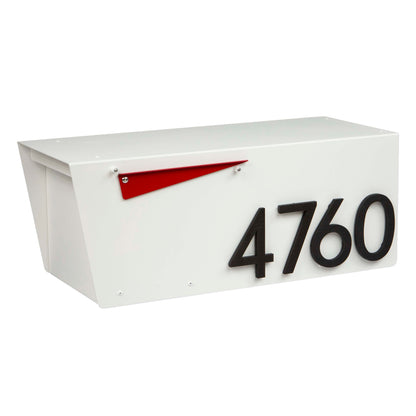 White powder coated steel mailbox with clean modern design