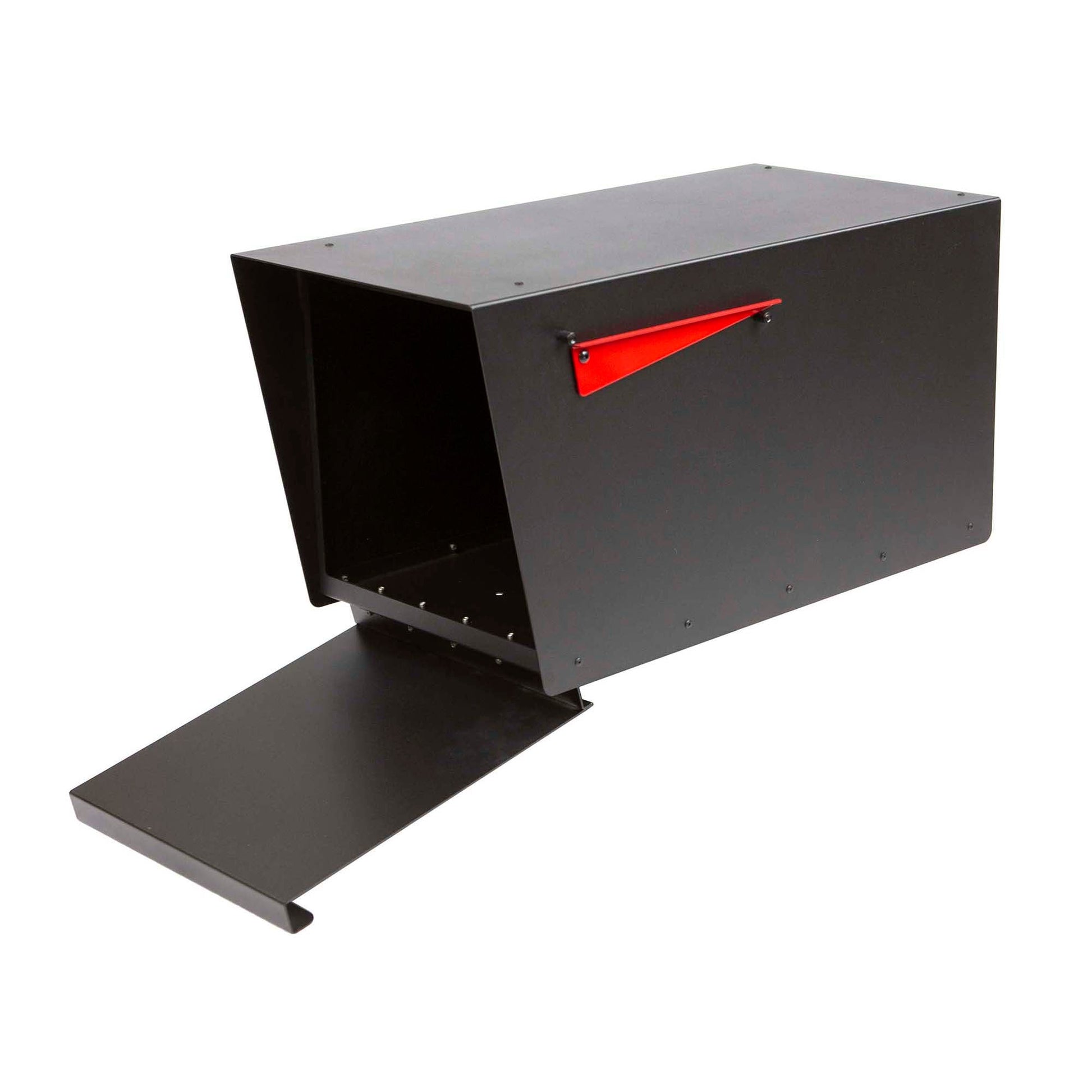 HC110 black metal mailbox with front opening door