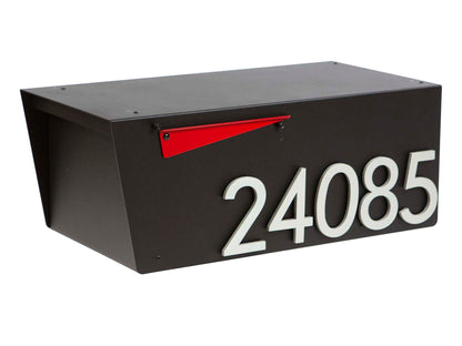 HC139 modern mailbox with brushed metal house numbers mounted on front panel