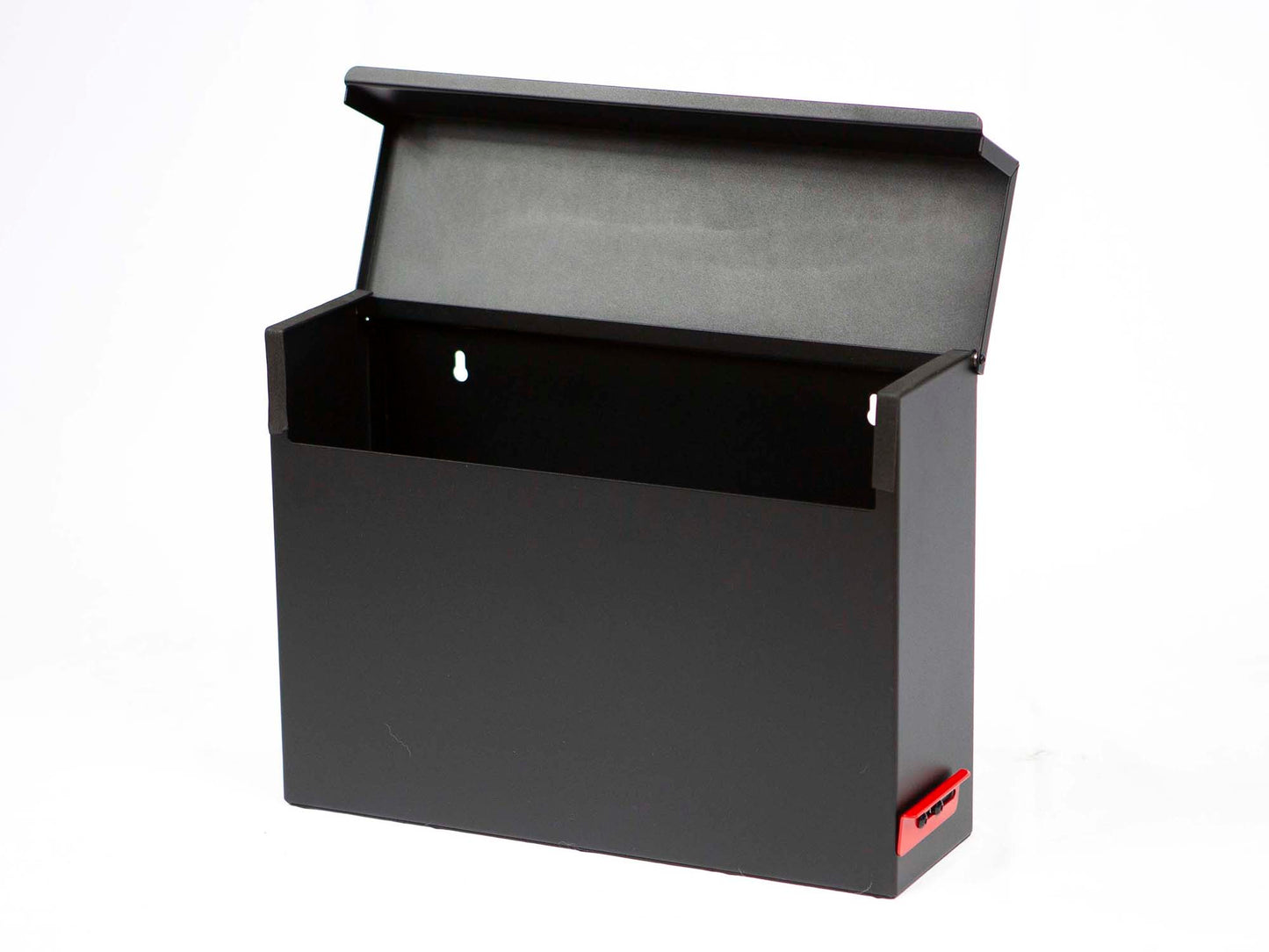 HC200 wall mounted mailbox with lid open showing interior storage space