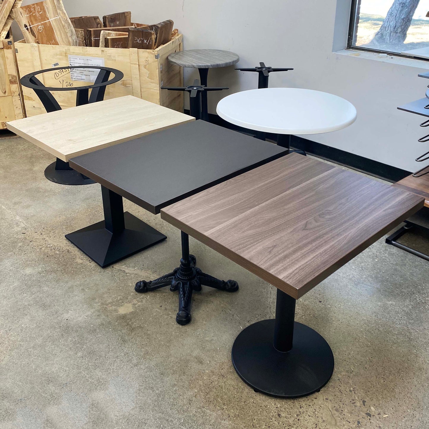 color sample of melamine board restaurant tables