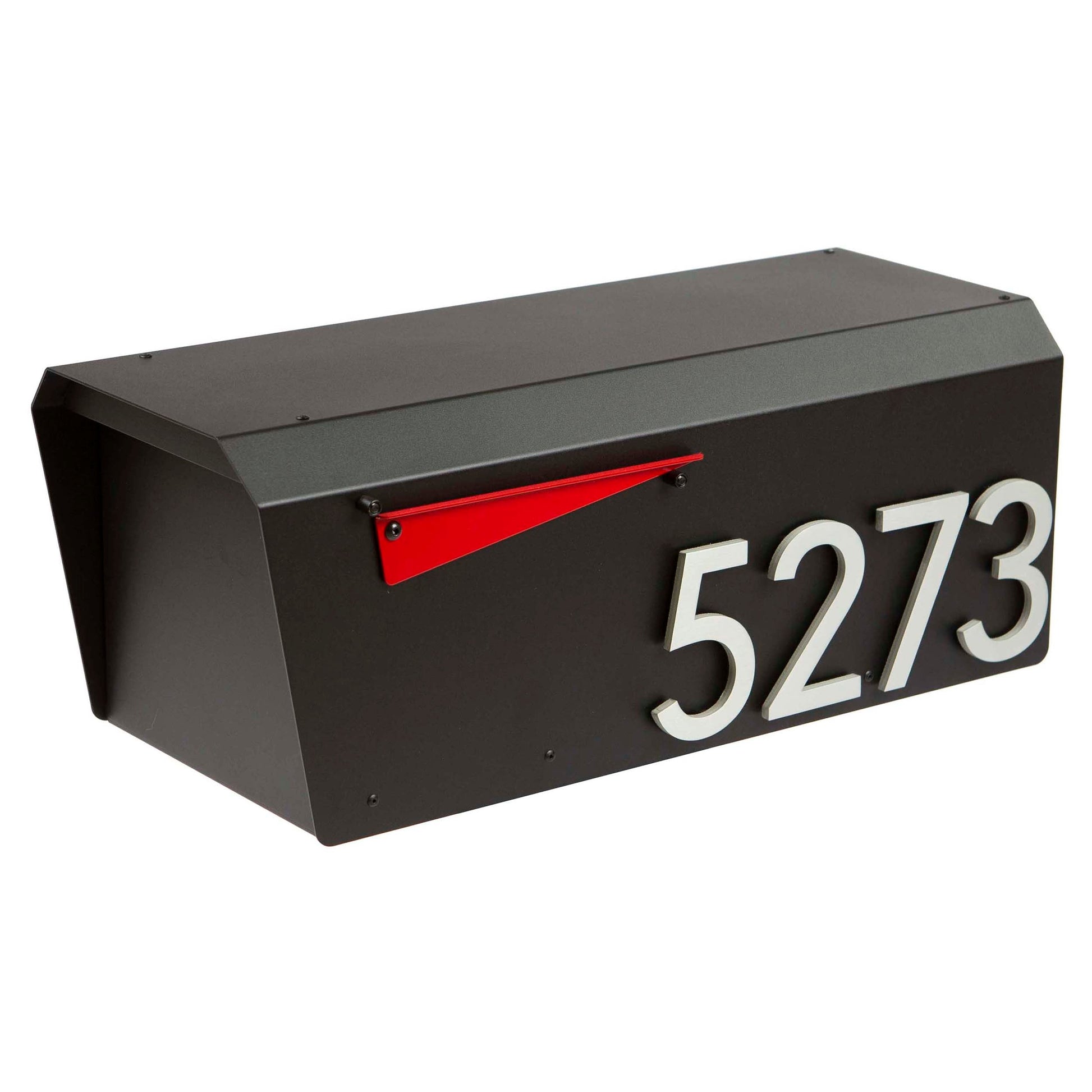 Post mounted mailbox HC300 in black with house numbers