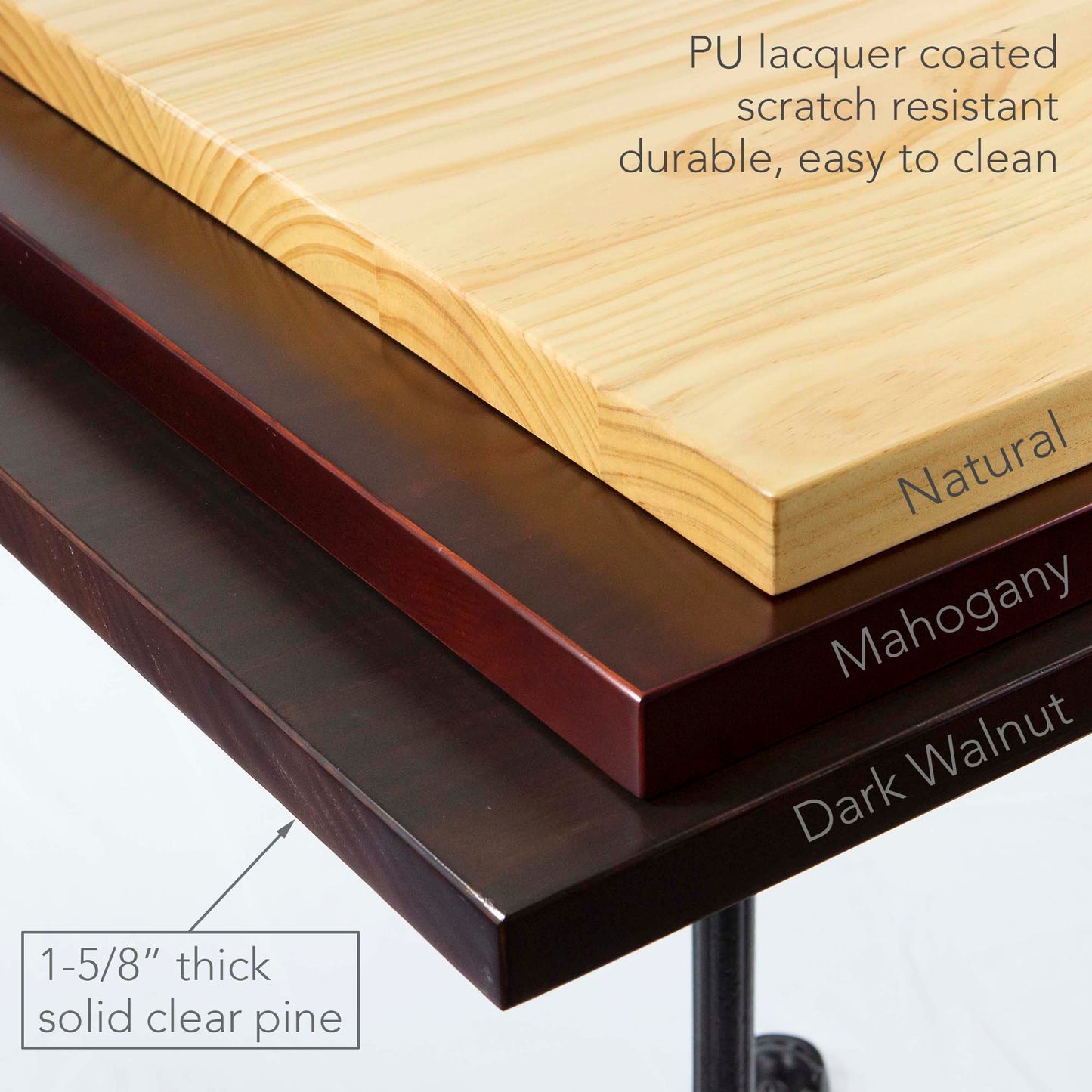 24 x 30" Solid Pine Restaurant Cafe Table Top, Dark Walnut Color #KD2430-WN