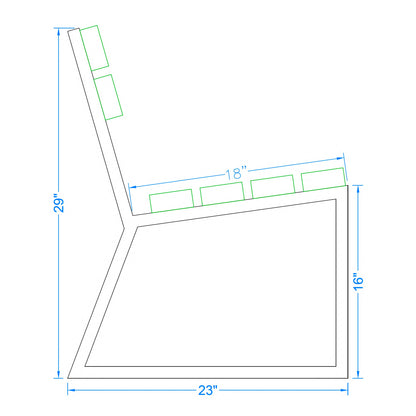 Technical drawing of a geometric shape with dimensions labeled