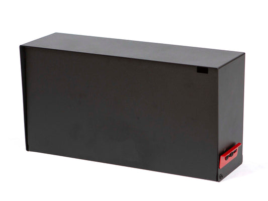 Black wall mounted mailbox HC400 side view