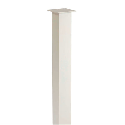 White steel square mailbox post HC004 with powder-coated finish, standalone post for residential mailbox installation.

