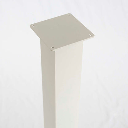 Close-up of HC004 white mailbox post top mounting plate with pre-drilled screw holes for mailbox attachment